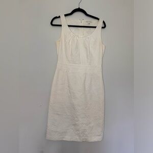 Banana Republic Jacquard Brocade Sleeveless White Dress